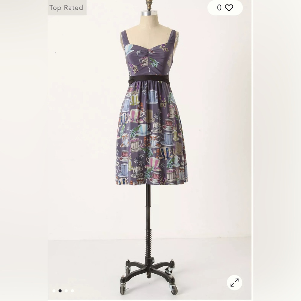 Anthropology Silk Teacup Dress with Pockets - Picture 4 of 5